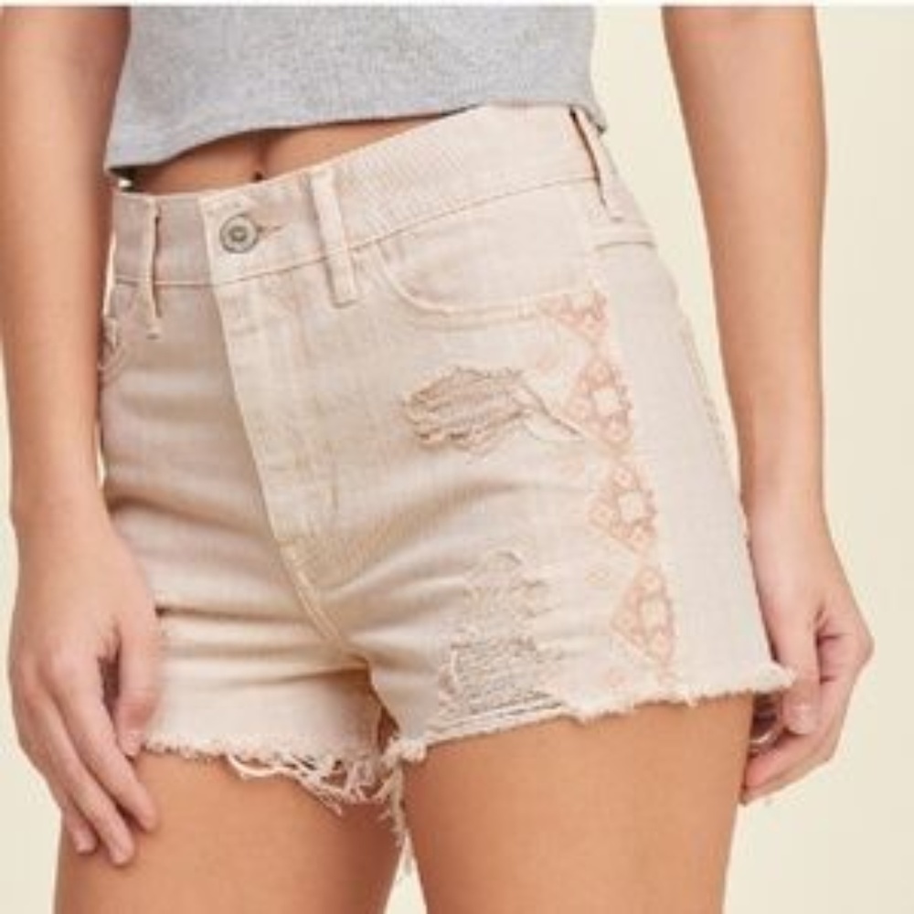Hollister Distressed Short Pink High Rise‎ Shorts
